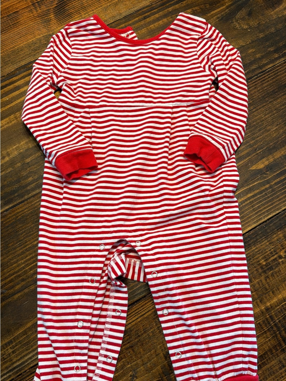 Jelly Beans Red & White Striped Footie